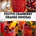 Glass of Cranberry Orange Mimosa with apple cider and orange garnish showcasing festive Cider Mimosas style.